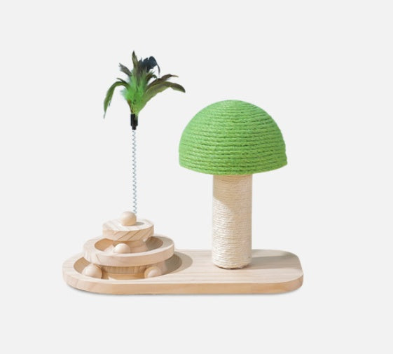 Double Sisal Cat Scratching Post with Toys