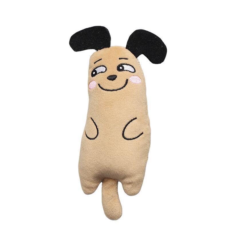 Plush Cat Toy with Embroidered Design