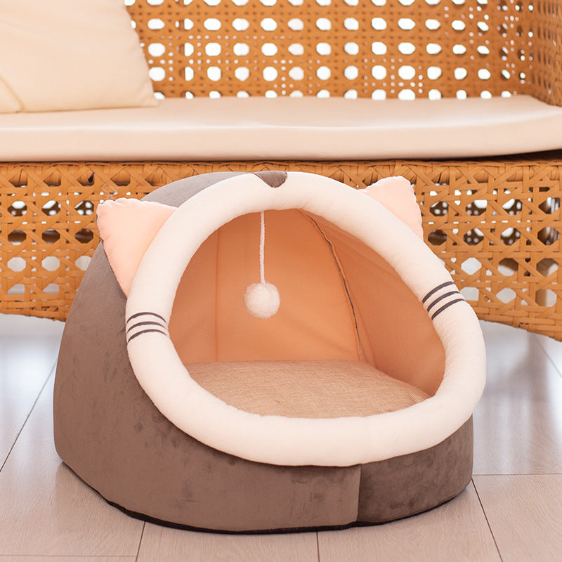 Enclosed Velvet Cat Litter Box