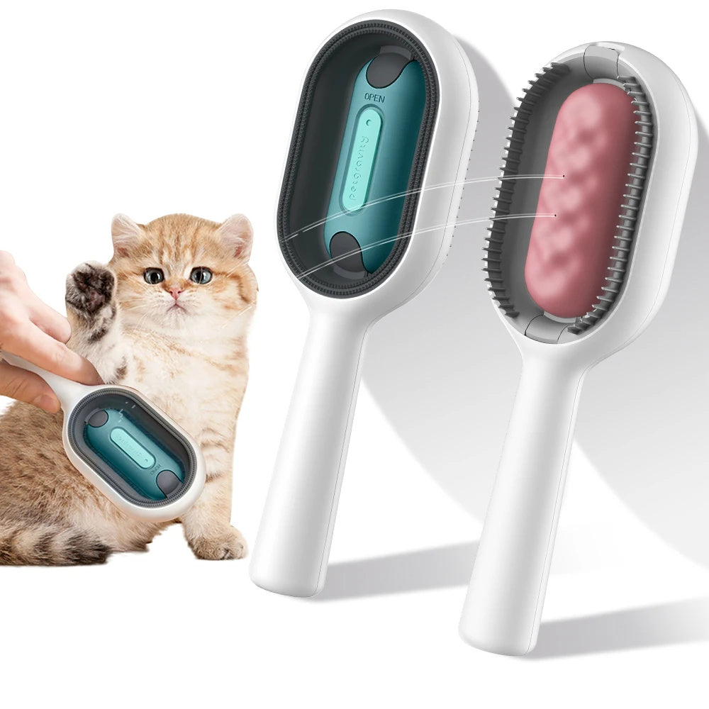 4-in-1 Cat and Dog Grooming Brush with Water Tank