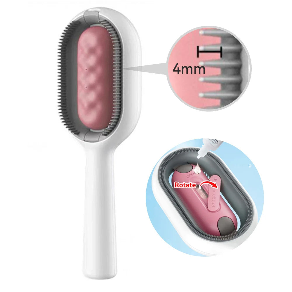 4-in-1 Cat and Dog Grooming Brush with Water Tank