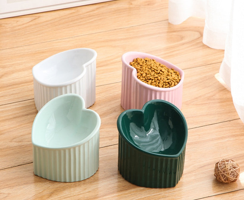 Inclined Ceramic Pet Bowl