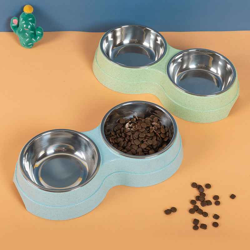 Double Stainless Steel Pet Food and Water Bowl