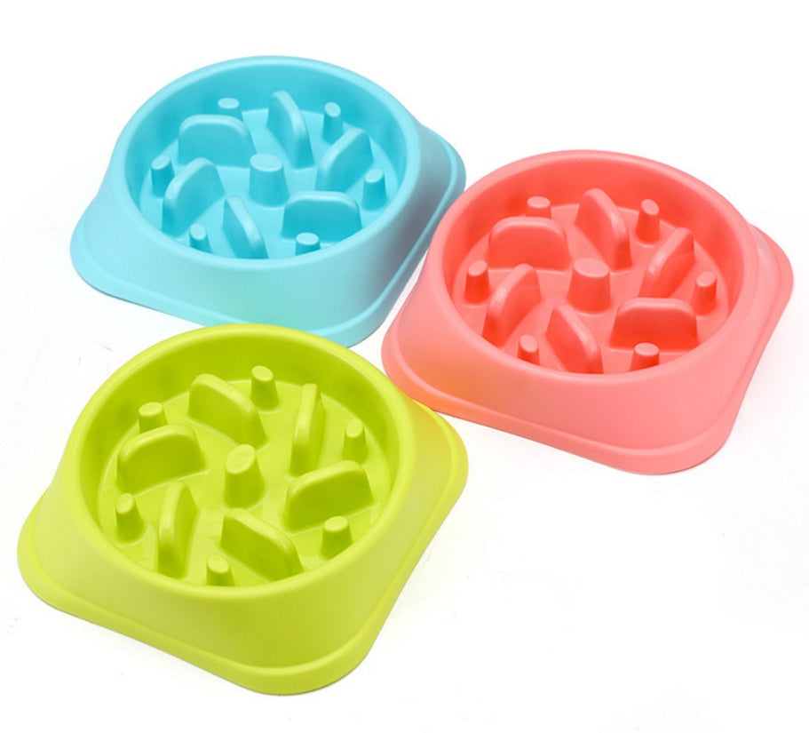 Anti-Choke Plastic Pet Feeder Bowl