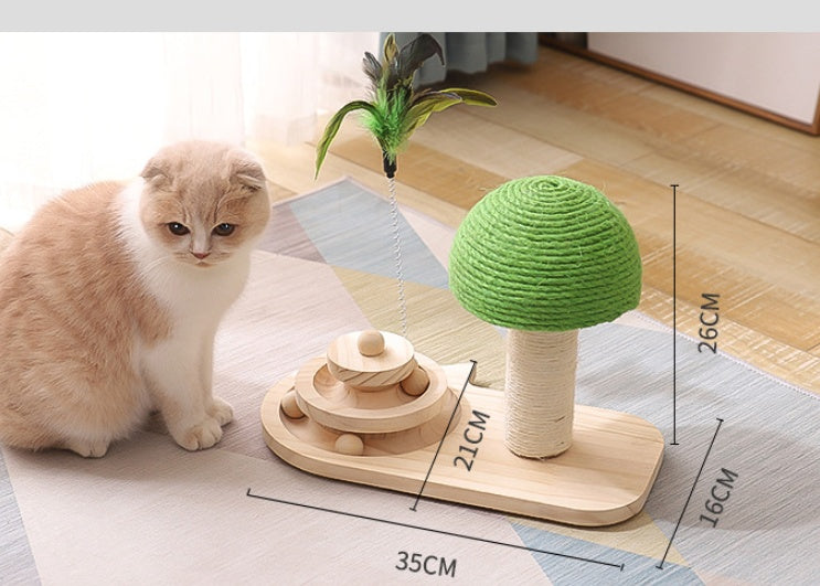 Double Sisal Cat Scratching Post with Toys