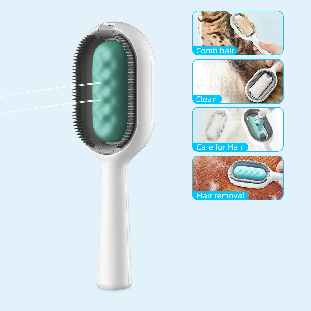 4-in-1 Cat and Dog Grooming Brush with Water Tank