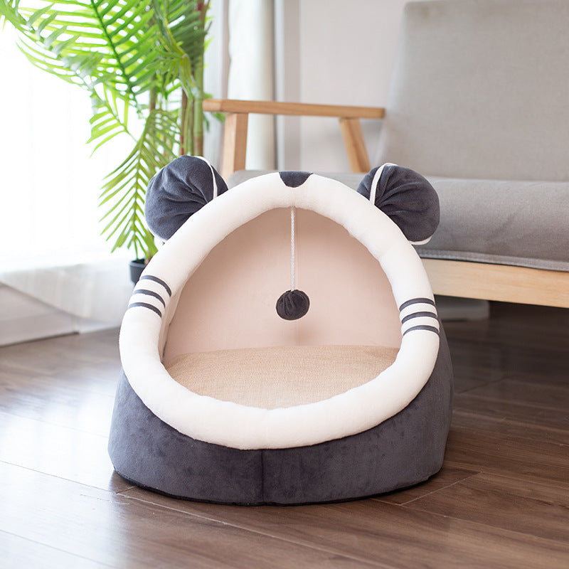 Enclosed Velvet Cat Litter Box