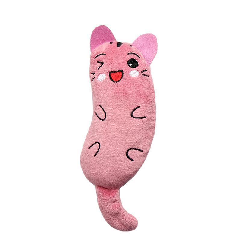 Plush Cat Toy with Embroidered Design