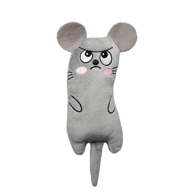 Plush Cat Toy with Embroidered Design