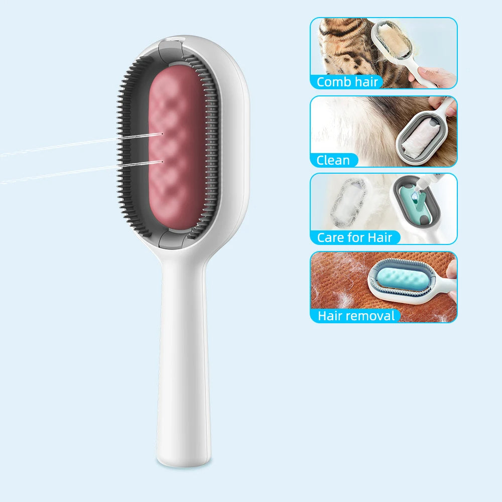 4-in-1 Cat and Dog Grooming Brush with Water Tank