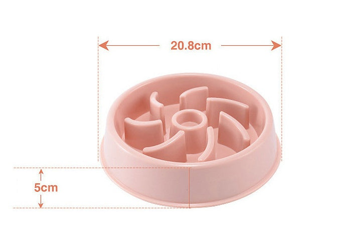Plastic Slow Feeder Bowl for Dogs and Cats