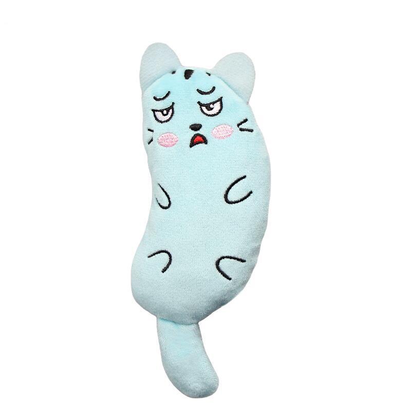 Plush Cat Toy with Embroidered Design