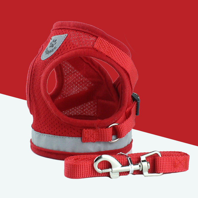 Breathable Mesh Pet Harness with Leash