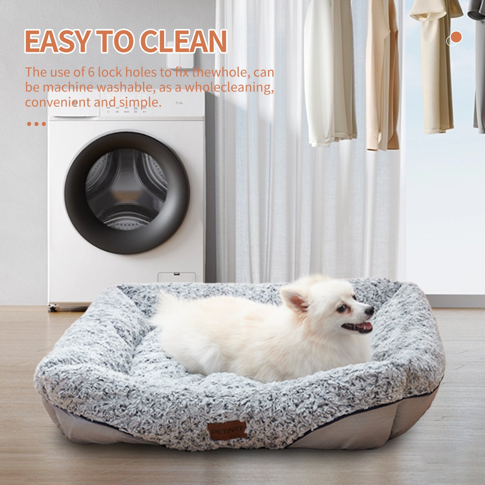 Swirl Rose Velvet Pet Bed with Removable Cushion