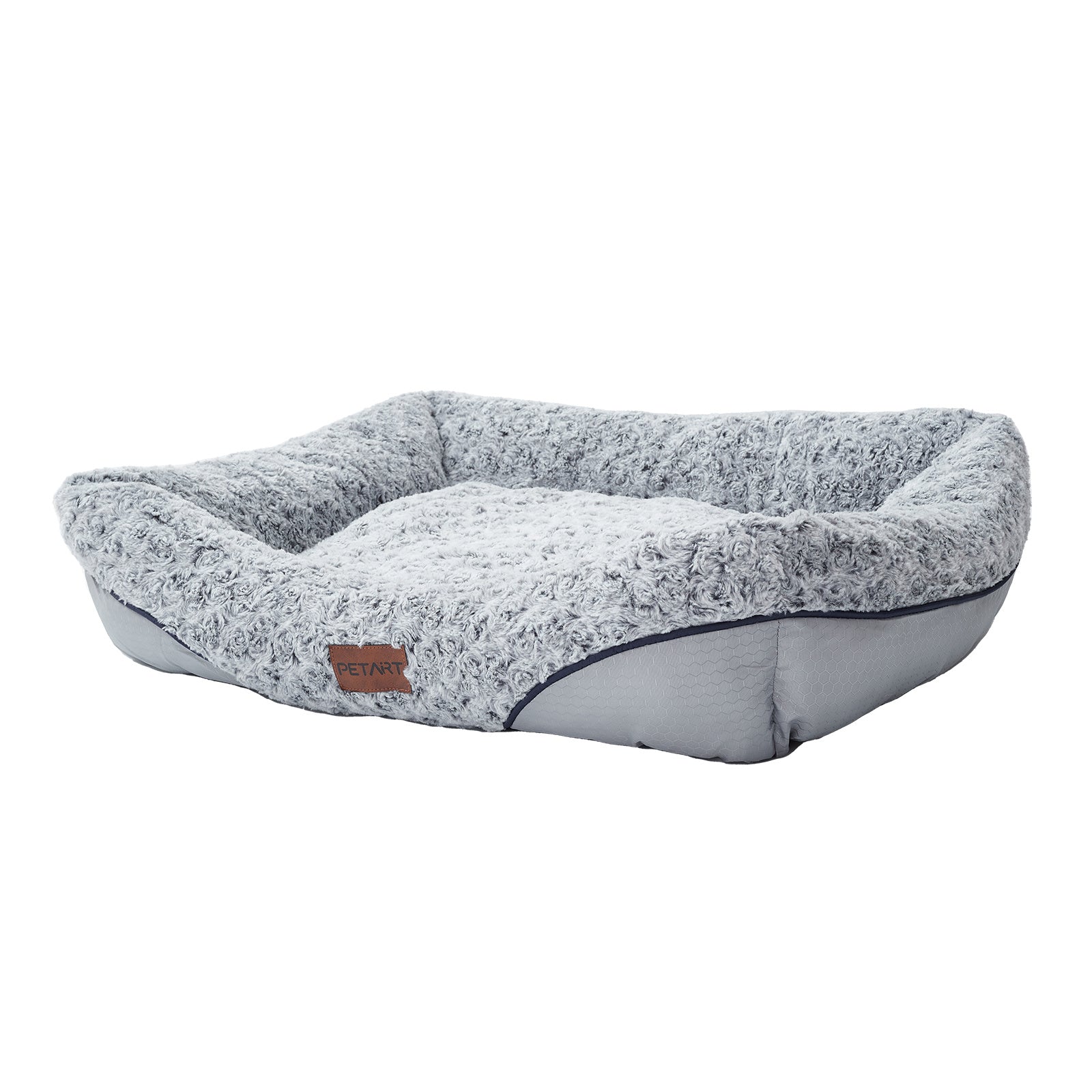 Swirl Rose Velvet Pet Bed with Removable Cushion