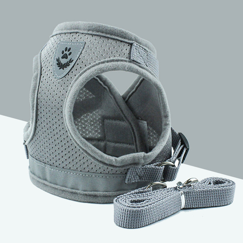 Breathable Mesh Pet Harness with Leash