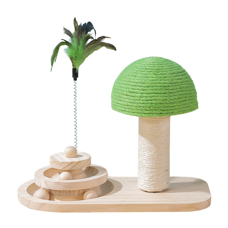 Double Sisal Cat Scratching Post with Toys