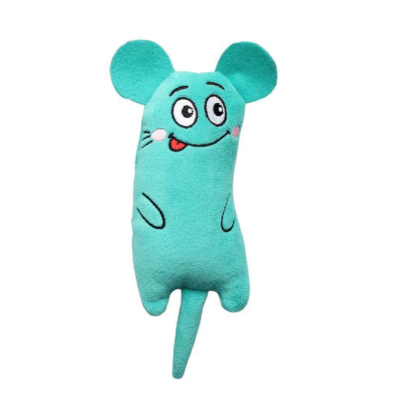 Plush Cat Toy with Embroidered Design