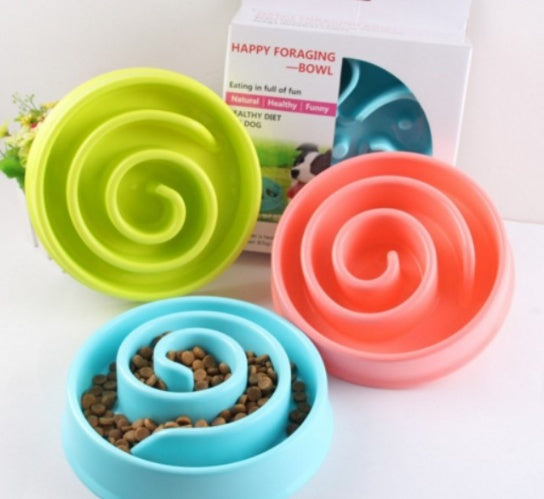 Anti-Choke Plastic Pet Feeder Bowl