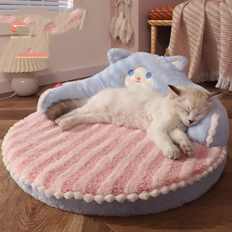 Winter Cat and Small Dog Sleeping Nest