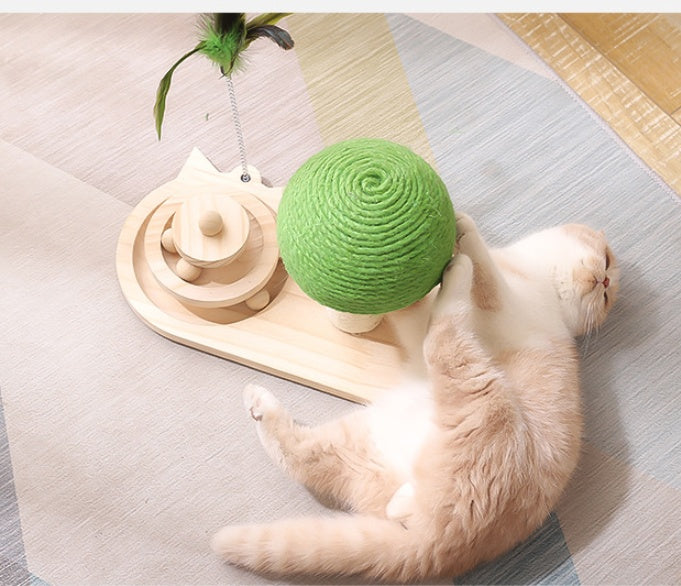 Double Sisal Cat Scratching Post with Toys