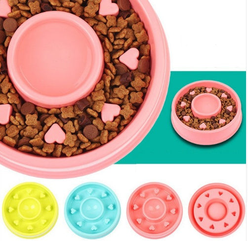 Anti-Choke Plastic Pet Feeder Bowl