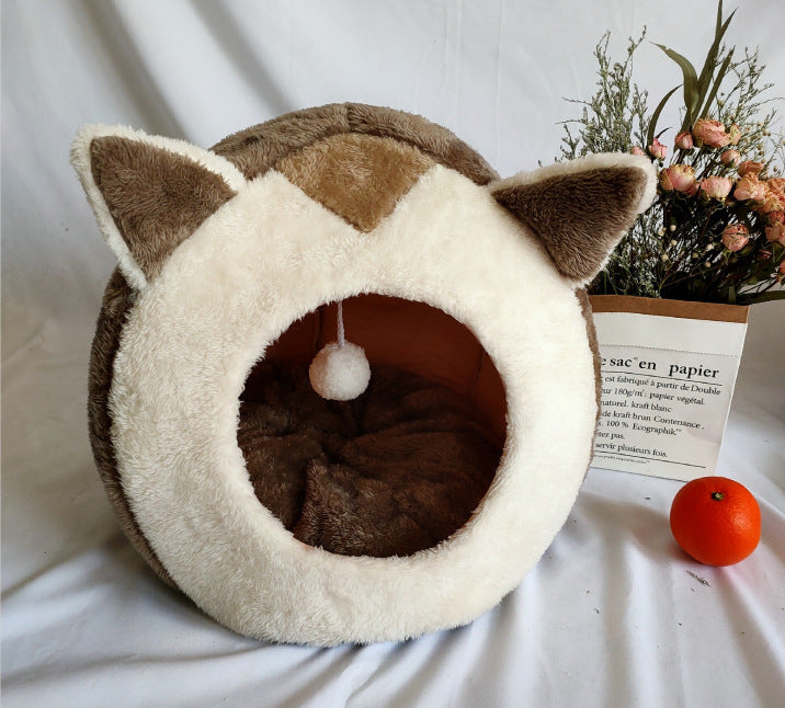 Enclosed Velvet Cat Litter Box