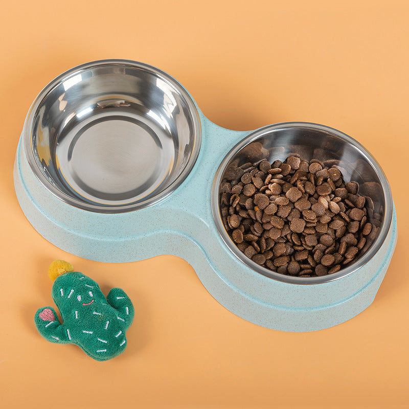 Double Stainless Steel Pet Food and Water Bowl