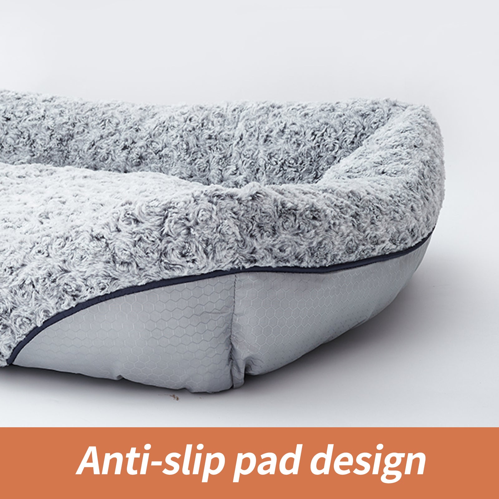 Swirl Rose Velvet Pet Bed with Removable Cushion