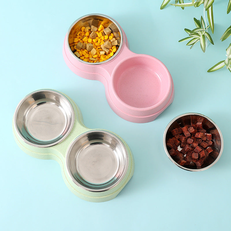 Double Stainless Steel Pet Food and Water Bowl