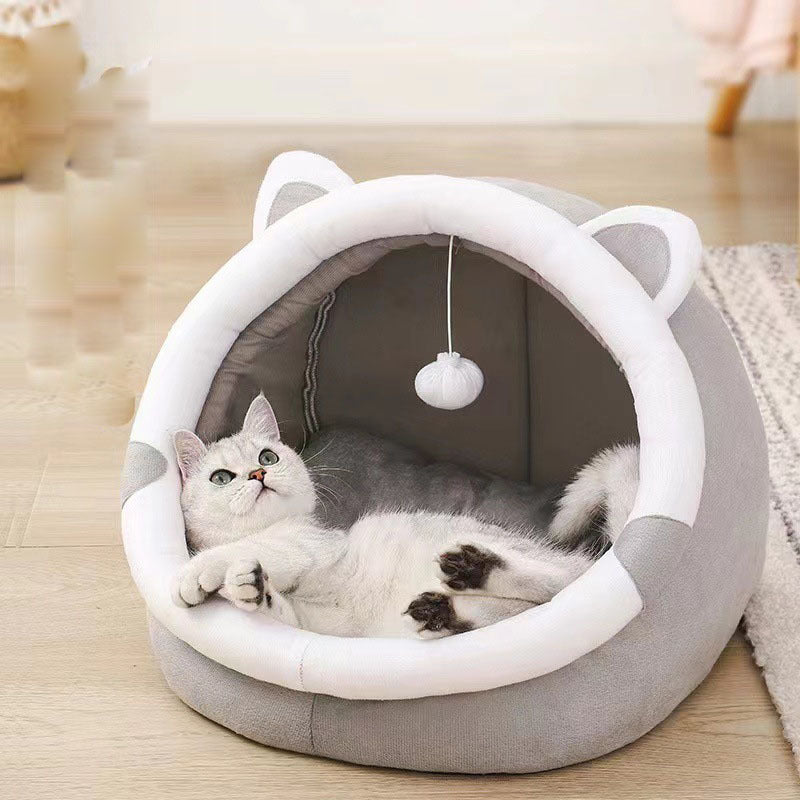 Enclosed Velvet Cat Litter Box